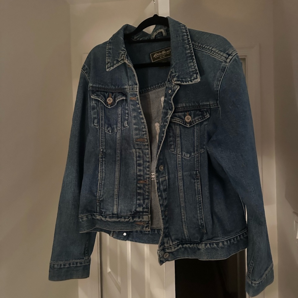 Eddie Bauer Embroidered Cactus Denim Jean Jacket